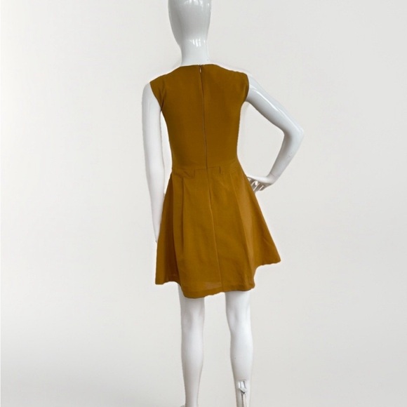 Pinkyotto Mustard Pleated A-Line Dress – Size Small – Office Career Style - Picture 4 of 4